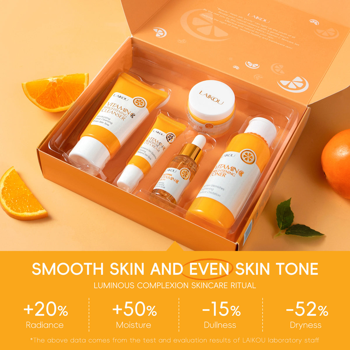 Skin-T Vitamin C Brightening 5-Piece Skincare Set (Complete Glow Routine)