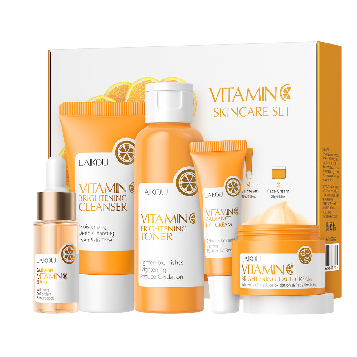 Skin-T Vitamin C Brightening 5-Piece Skincare Set (Complete Glow Routine)